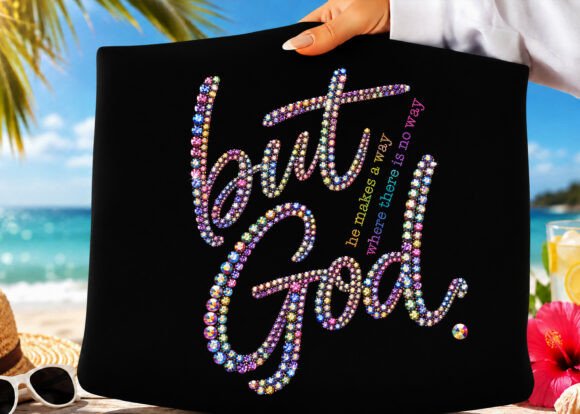 But God Rhinestone PNG for T-Shirt Designs