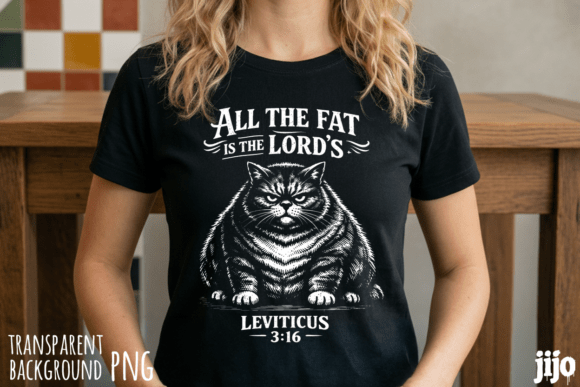 Cat Fat Leviticus Christian PNG T-Shirt Designs