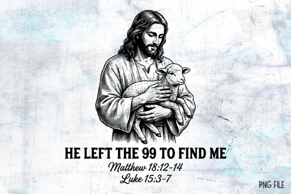 Christian PNG, Lost Sheep Jesus PNG T-Shirt Designs
