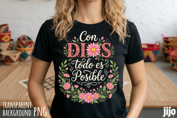 Dios Posible Christian Flower PNG for T-Shirt Designs