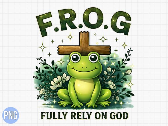 Frog Fully Rely on God T-Shirt Designs