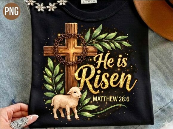 He is Risen Easter Shirt PNG for T-Shirt Designs