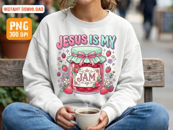 Jesus is My Jam Christian Strawberry PNG for T-Shirt Designs