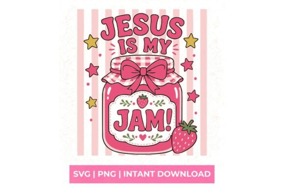 Jesus is My Jam Strawberry Coquette SVG: T-Shirt Designs