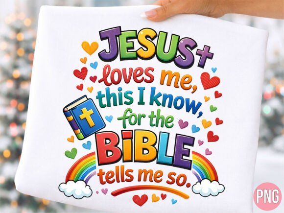 Jesus Loves Me PNG for T-Shirt Designs