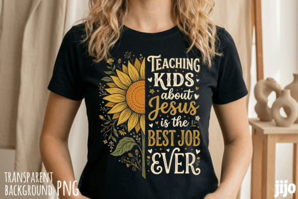 Jesus Teaching Sunflower Christian PNG T-Shirt Designs
