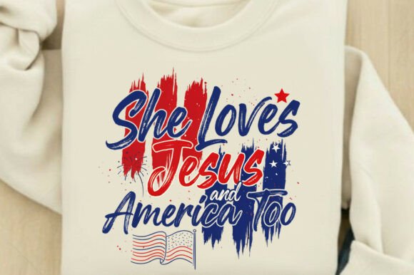 Love Jesus America 4th of July Png T-Shirt Designs