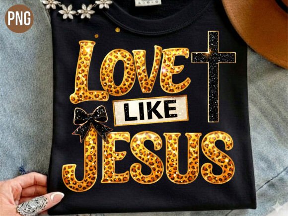 Love Like Jesus Cross Bow PNG for T-Shirt Designs