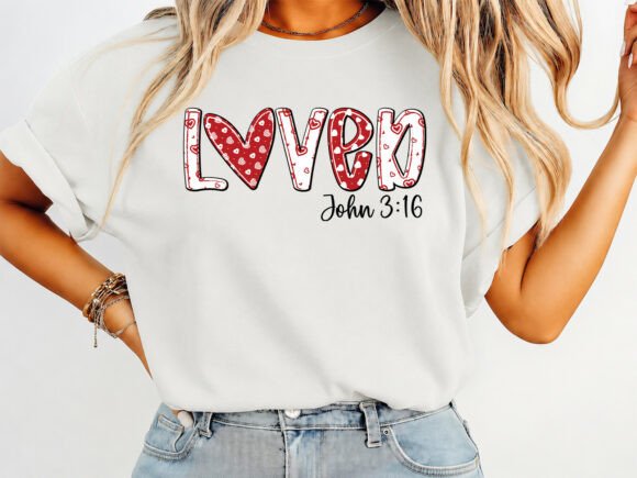 Loved Valentine Coquette Christian Shirt T-Shirt Designs