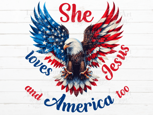 She Loves Jesus and America Too Eagle T-Shirt Designs