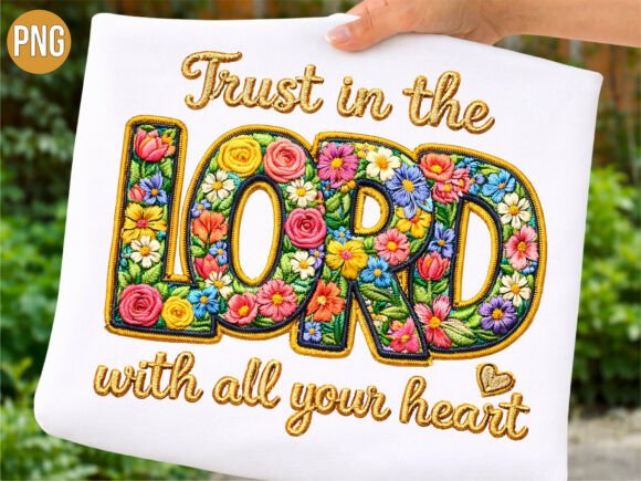 Trust Lord Floral Bible Christian PNG for T-Shirt Designs