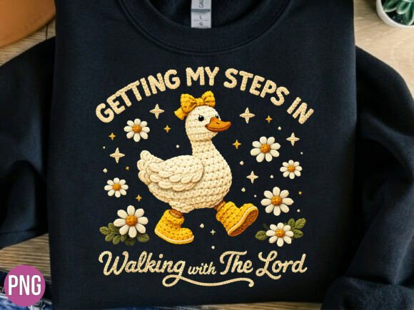 Walking with the Lord Duck Christian PNG T-Shirt Designs