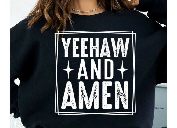 Yeehaw and Amen PNG, Western Christian T-Shirt Designs