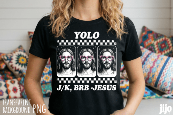 Yolo Jesus Heart Glasses PNG: T-Shirt Designs for Editorial Impact
